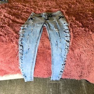 Ripped denim jeans